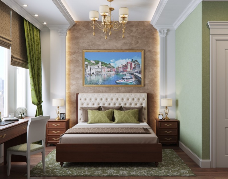Дизайн проект спальни в классическом стиле