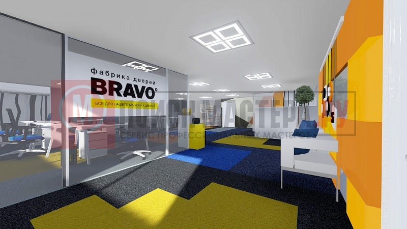 Дизайн офиса 250 кв. м для компании Двери Bravo в Жулебино
