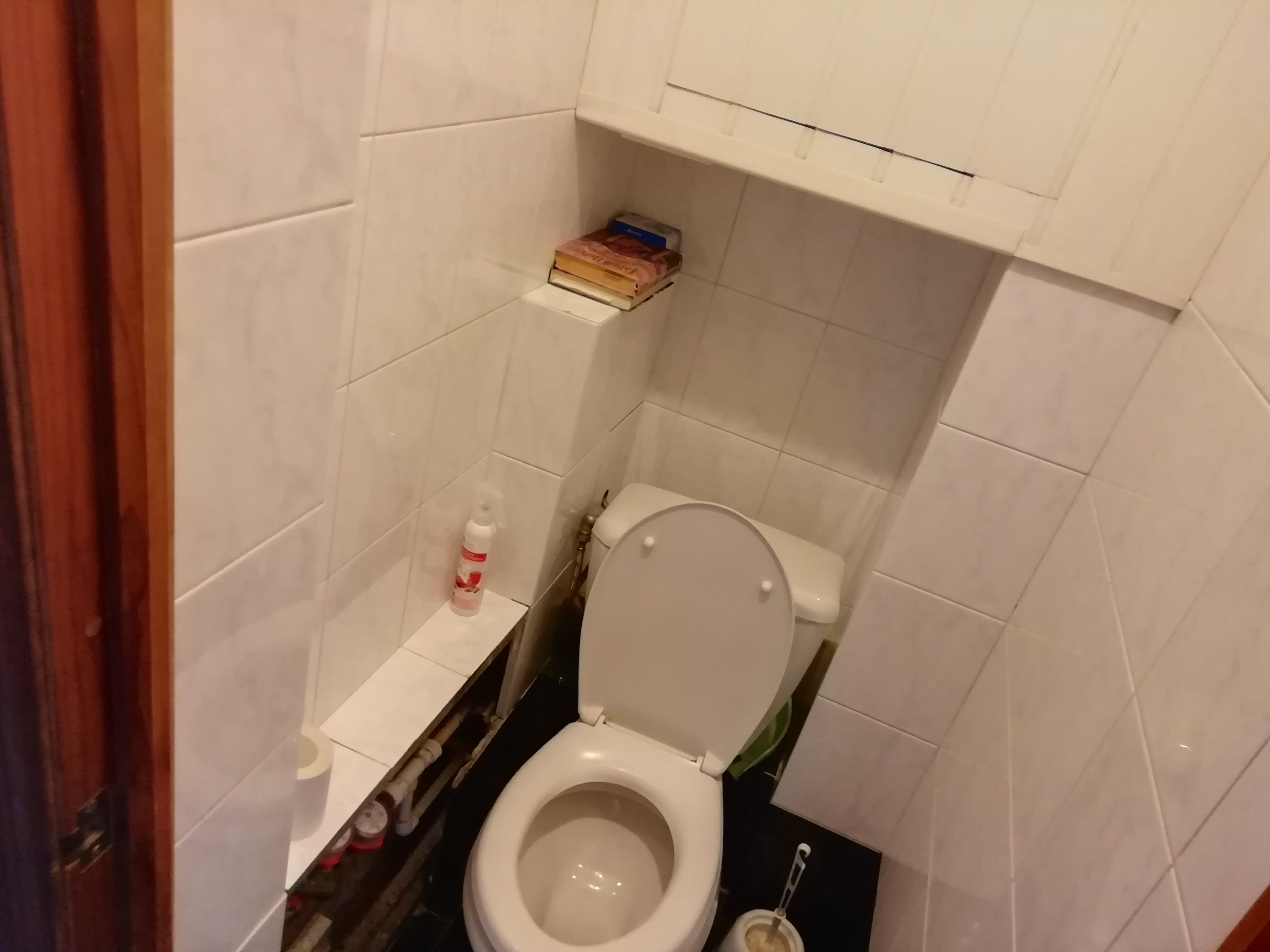 Шкаф в туалете над унитазом брежневка