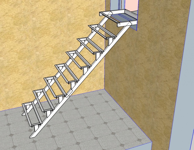 Лестница на тех. этаж складная