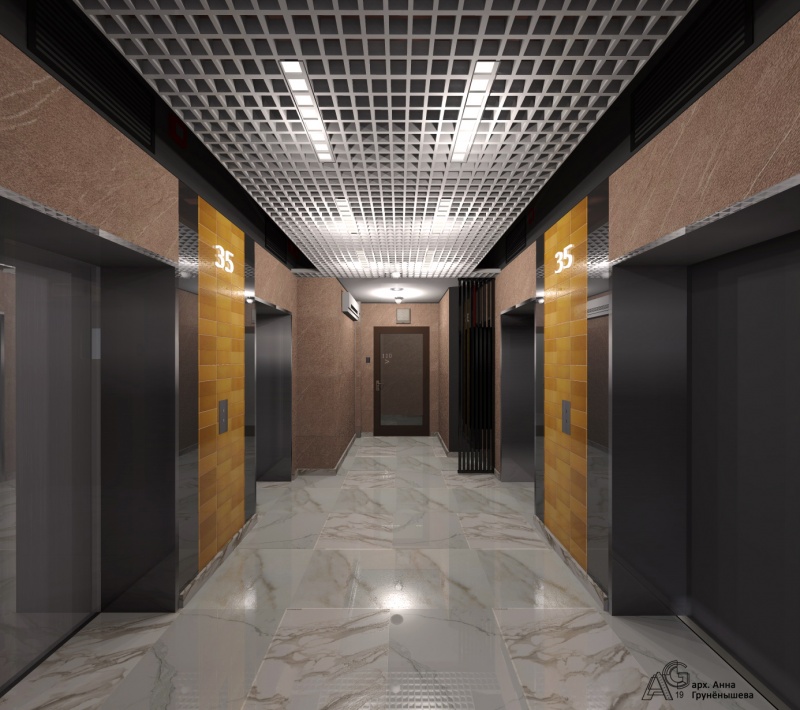 Лифтовые холлы многоэтажного дома