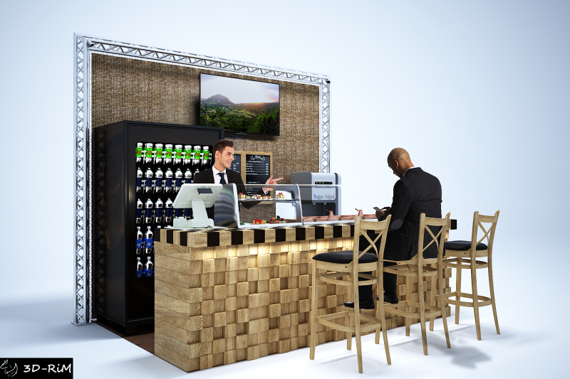 3D визуализация кофе-бара
